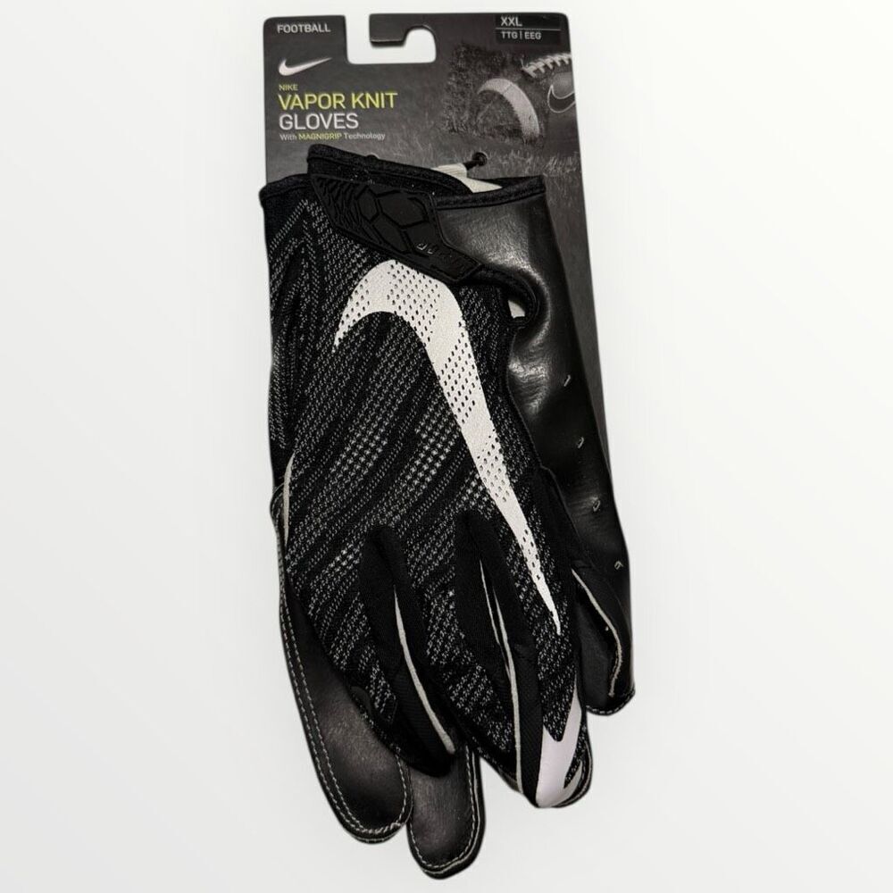 Nike Vapor Knit Football Wide Receiver Gloves Black CJ9270-091 Size XXL New
